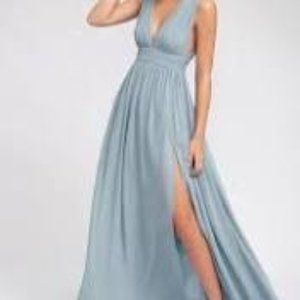 Lulu's Heavenly Hues Light Blue Maxi Dress